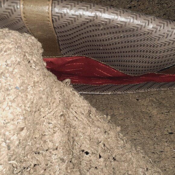 Vintage LANCEL PARIS 1876-Messenger Bag-Chevron-Grey/Green Leather/Shoulder-EX - Picture 8 of 12